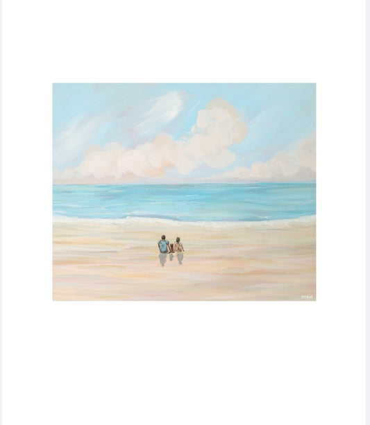 Art print - You, me, our dog and the sea