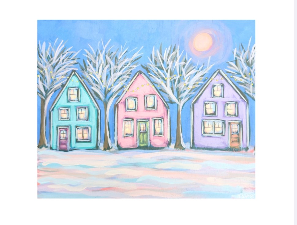 Art print - A snowfall on Stars Hollow Lane