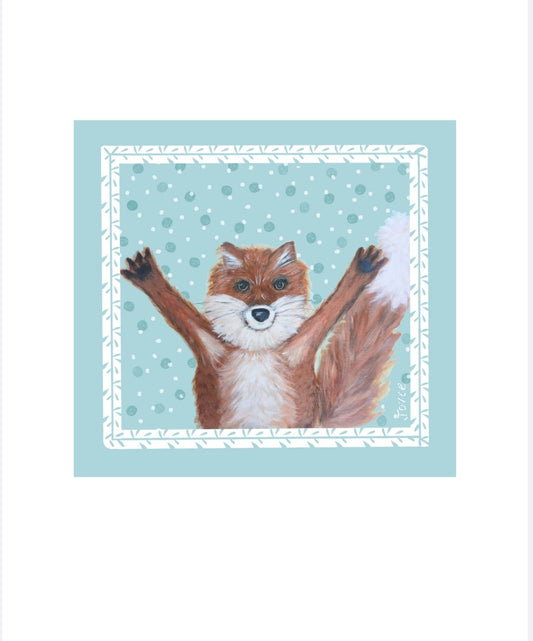 Nusery art print - Happy fox