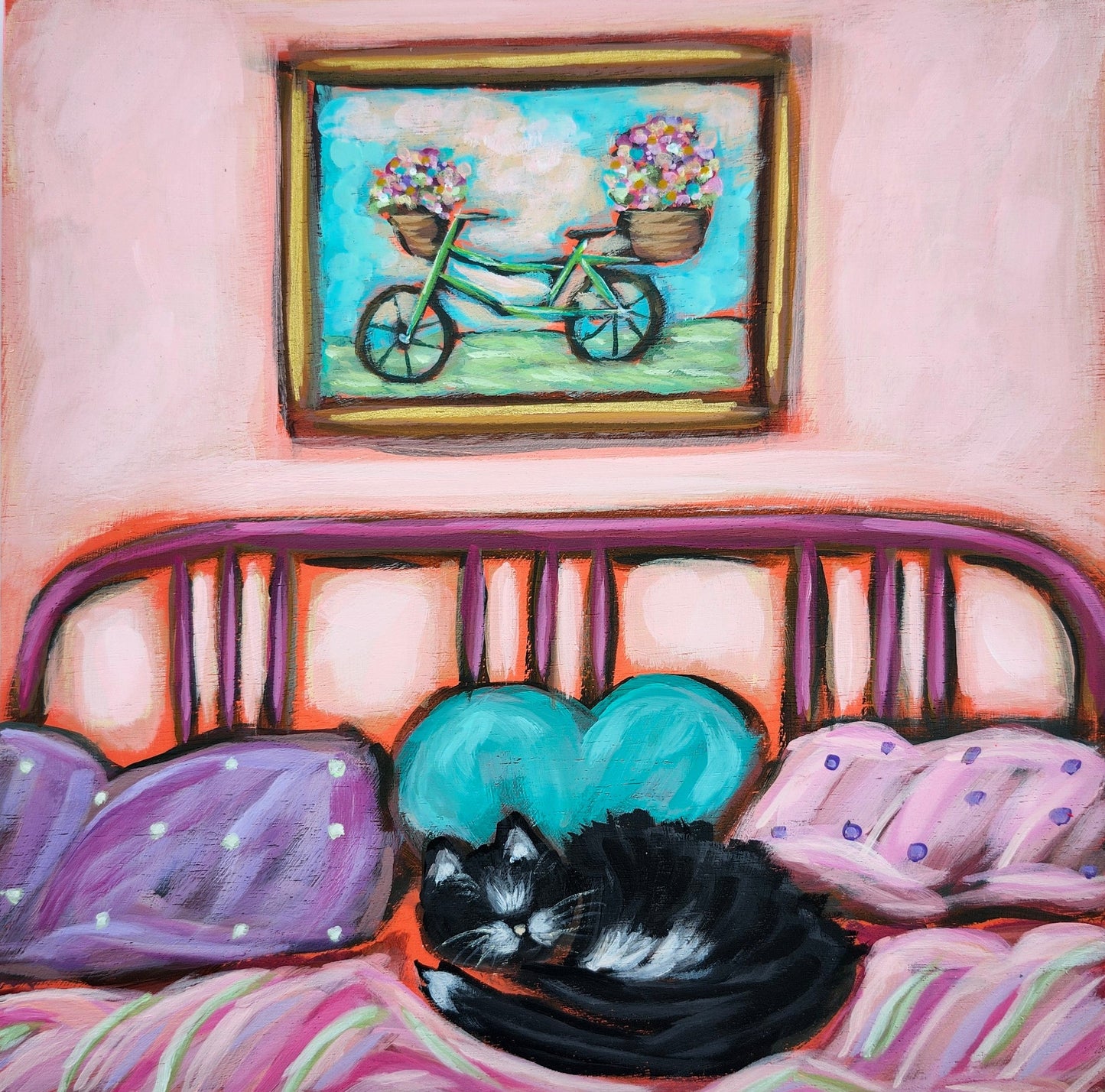 Original artwork - "Lily's pink bed"