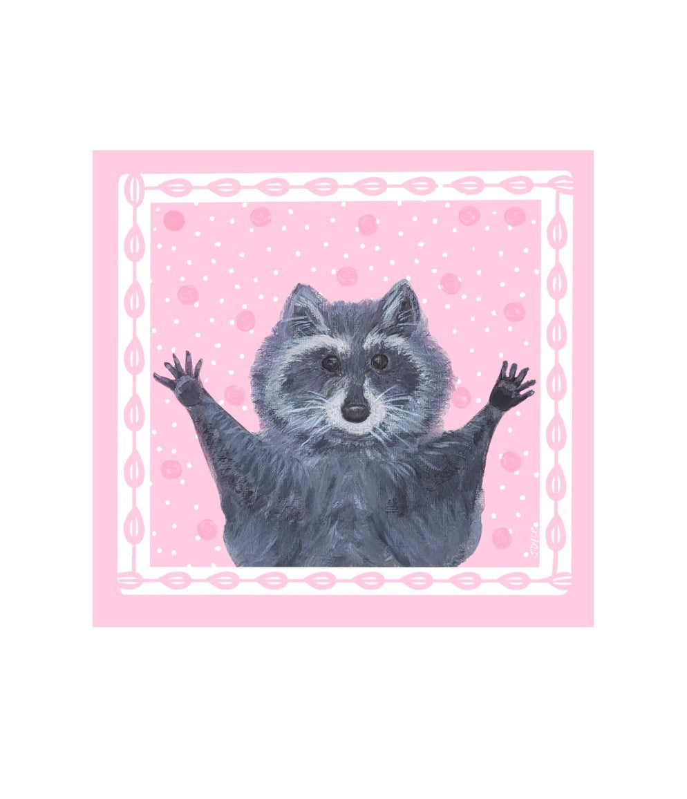 Nusery art print - Happy raccoon