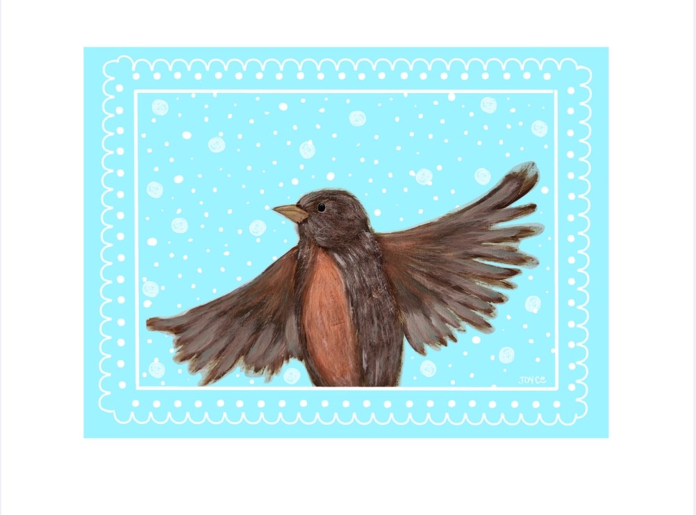 Nusery art print - Happy robin