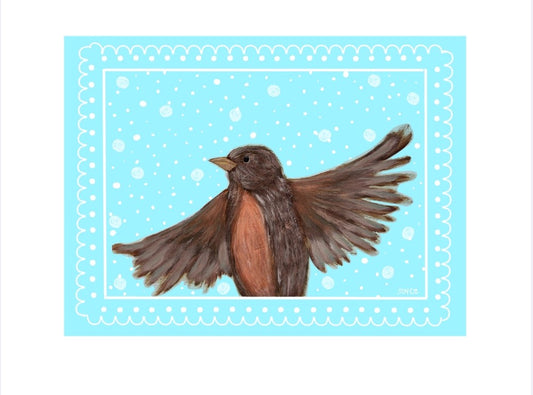 Nusery art print - Happy robin